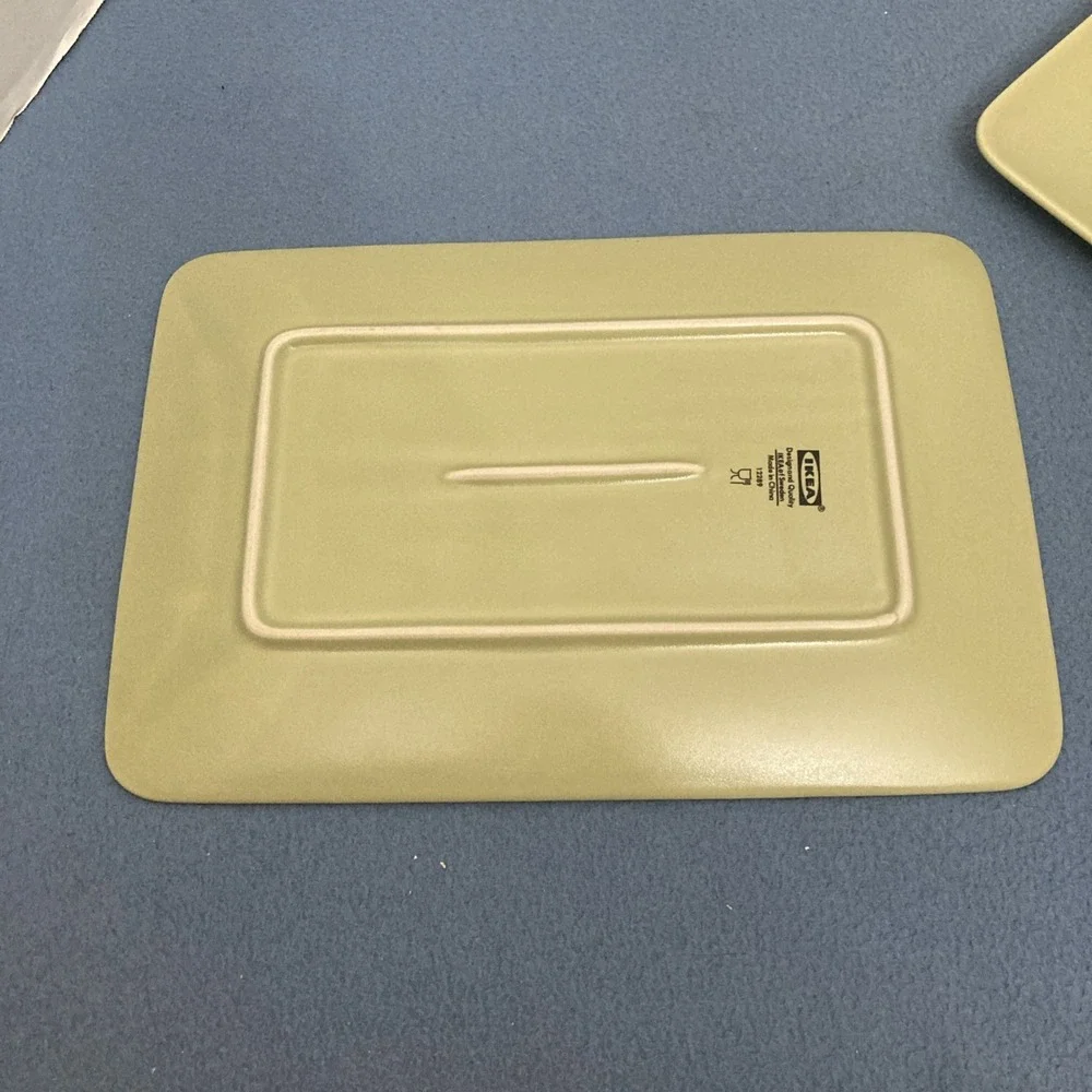 IKEA Dinera Light Green Rectangular Dinner Plates‎ 12x8